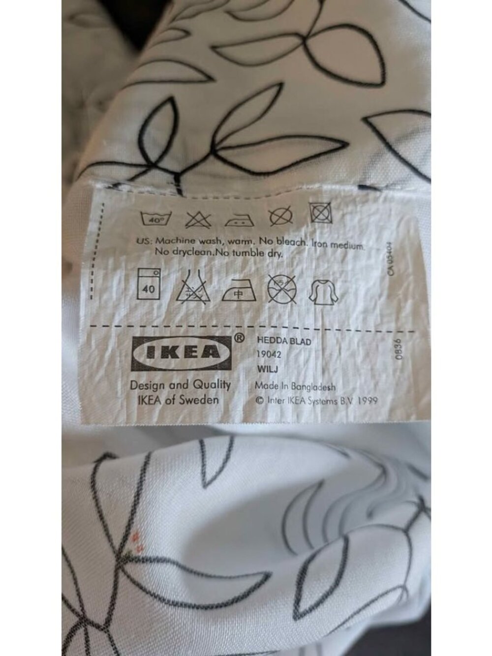 IKEA HEDDA BLAD Curtains panels black floral New